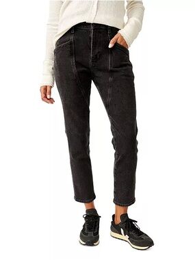 We The Free Women's Beacon Mid Rise Slim Crop Jeans Washed Black size 32